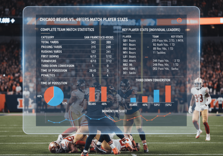chicago bears vs 49ers match player stats