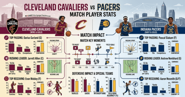 cleveland cavaliers vs pacers match player stats