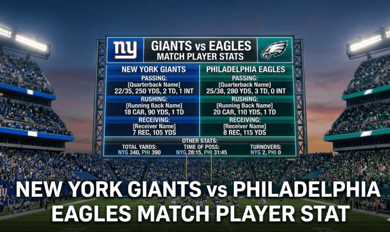 new york giants vs philadelphia eagles match player stat