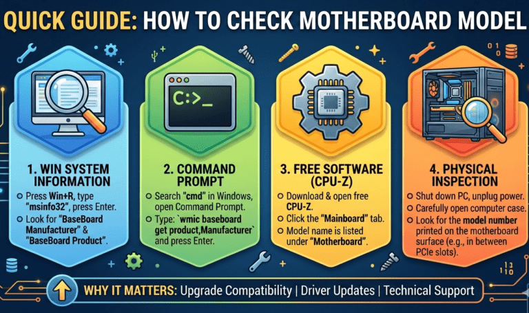 how to check motherboard model