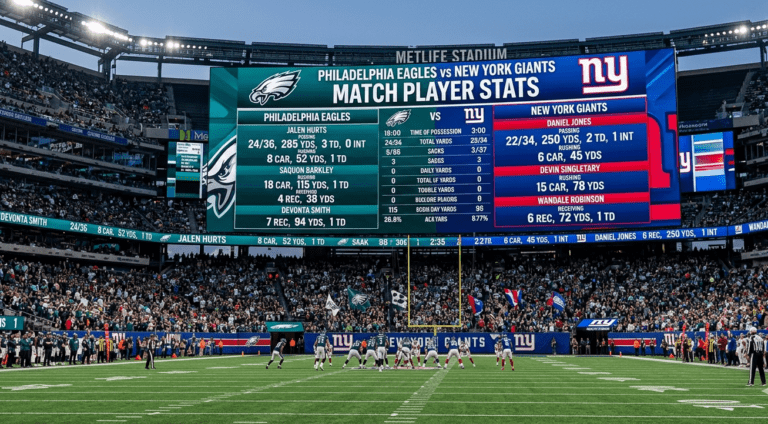 philadelphia eagles vs new york giants match player stats