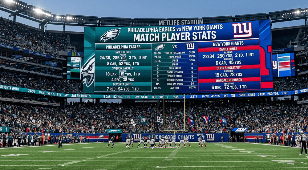 philadelphia eagles vs new york giants match player stats