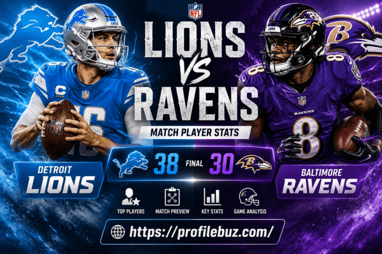 Detroit Lions vs Baltimore Ravens Match Player Stats