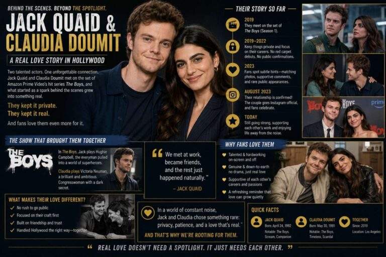 Jack Quaid and Claudia Doumit