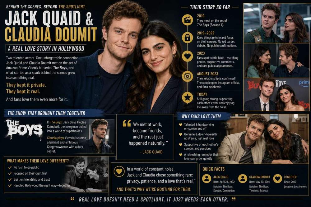 Jack Quaid and Claudia Doumit
