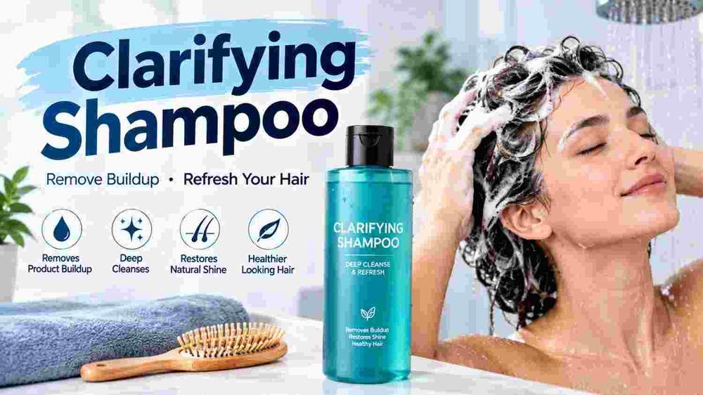 Clarifying shampoo for removing product buildup and deeply cleansing hair